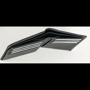 Bifold genuine leather men’s wallet black purse